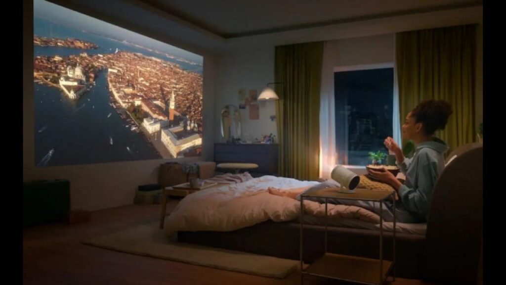 Projetor Samsung The Freestyle 2ª Geração em Uso