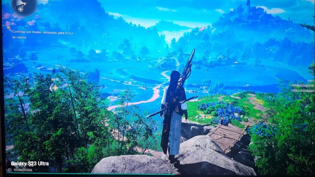 Samsung QN90F 43" Neo QLED em uso