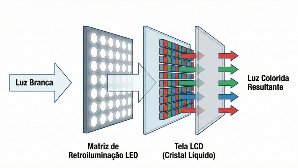 como funciona TV LED com retroiluminação