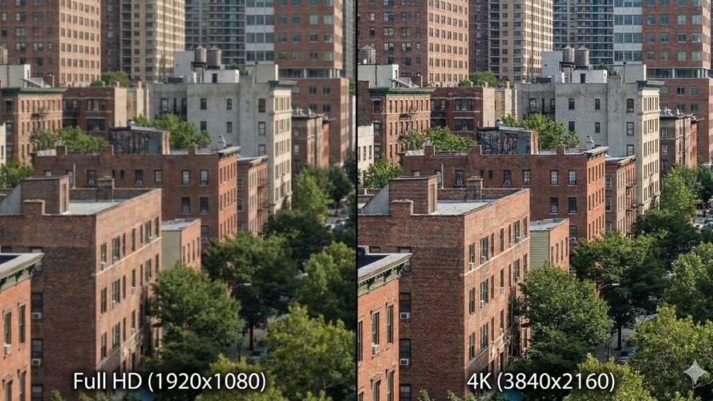 Diferença de qualidade entre resolução Full HD e 4K em TV grande