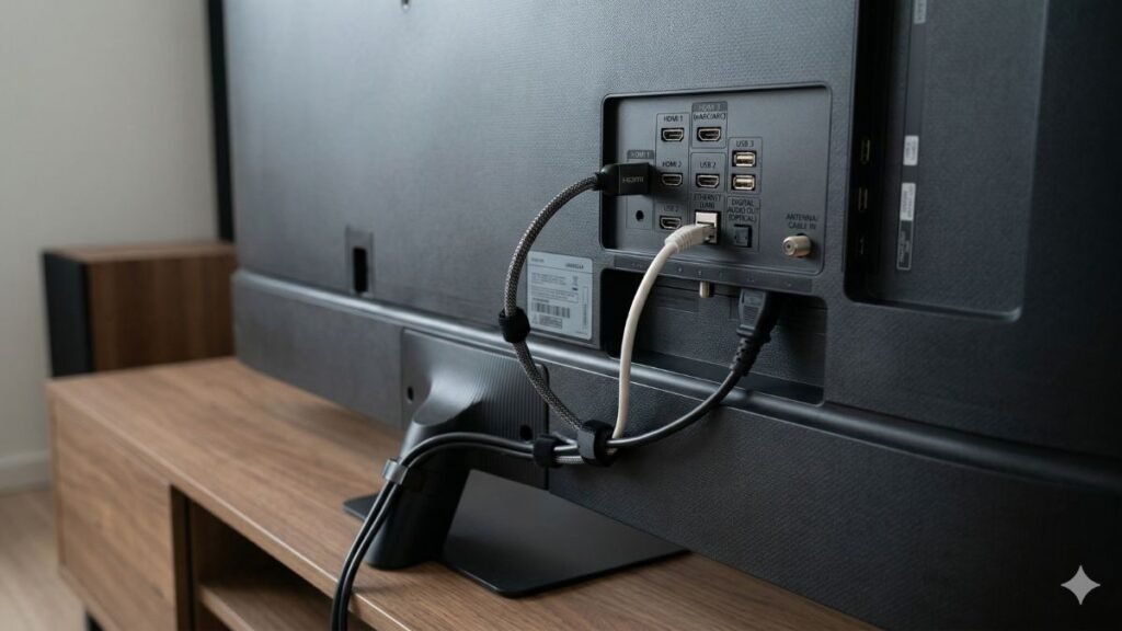 Entradas HDMI e conexões de uma Smart TV