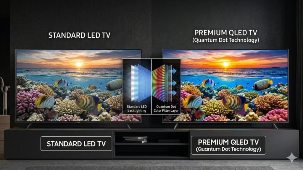 Diferença entre painel LED e QLED em Smart TV