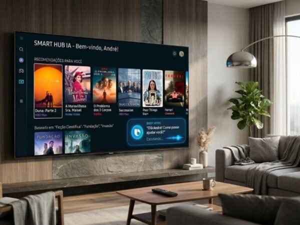 Smart TV Samsung com Vision AI Companion exibindo interface inteligente